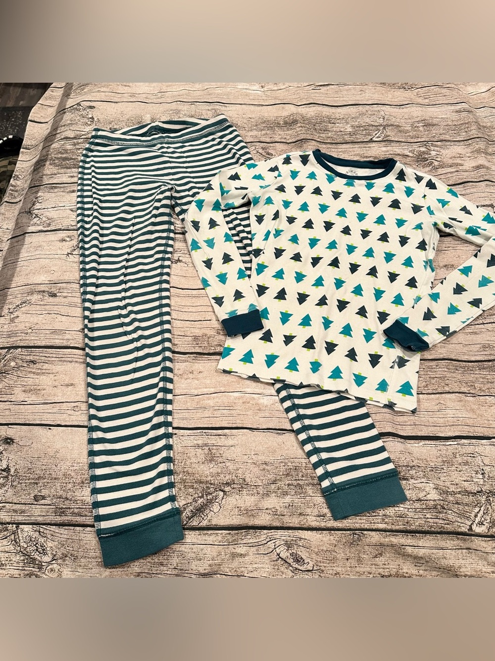 Primary Unisex Kids Mixed Print Pajama Set, Long Sleeve & Pants Organic Size 14
